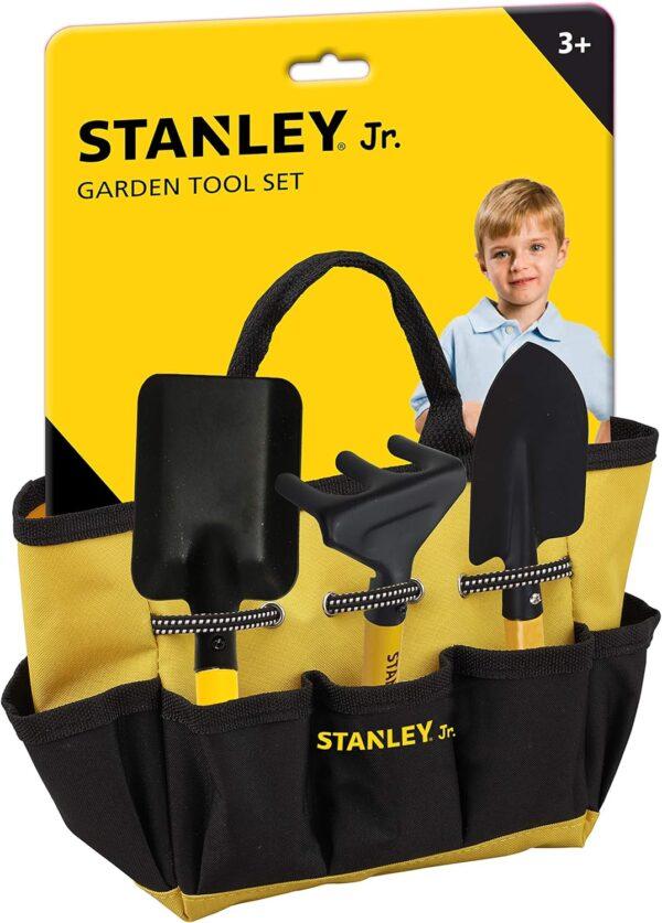 Stanley Jr - Set di attrezzi manuali da giardino da 4 pezzi con borsa per bambini